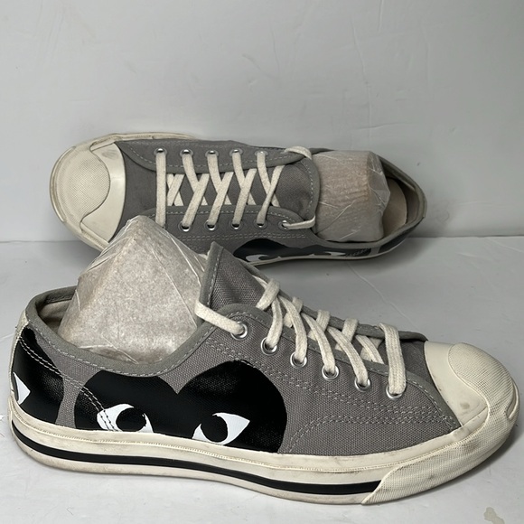 COMME DES GARÇONS PLAY X JACK PURCELL 'DRIZZLE BLACK' SIZE MEN 7 - Picture 6 of 7